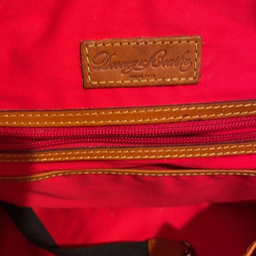 Dooney & Bourke Satchel Taupe Color Large Domed Structure Buckle Tassel Accents - Picture 6 of 15